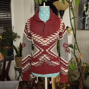 TNA Lambswool collared zipper sweater